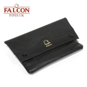 Falcon |Black Leather Handrolling Pouch | 546